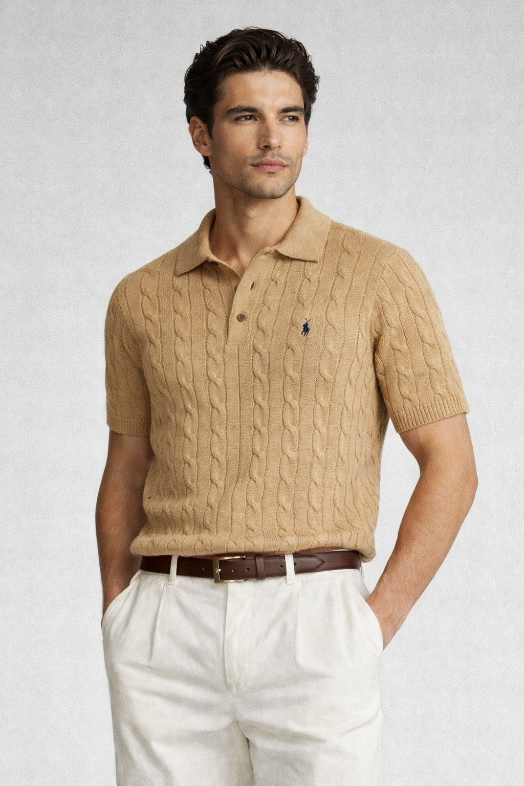 Ralph Lauren Cable knit polo - Brown