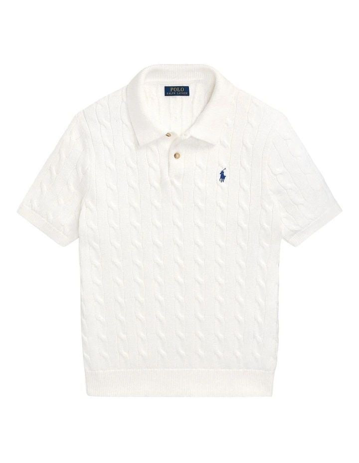 Ralph Lauren Cable Knit Polo - Off white